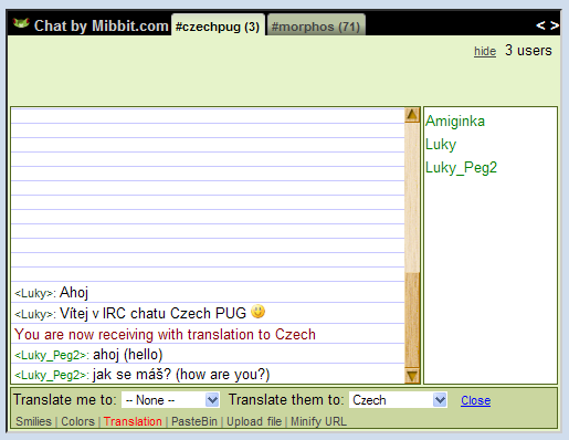 IRC chat Czech PUG IRC chat Czech PUG